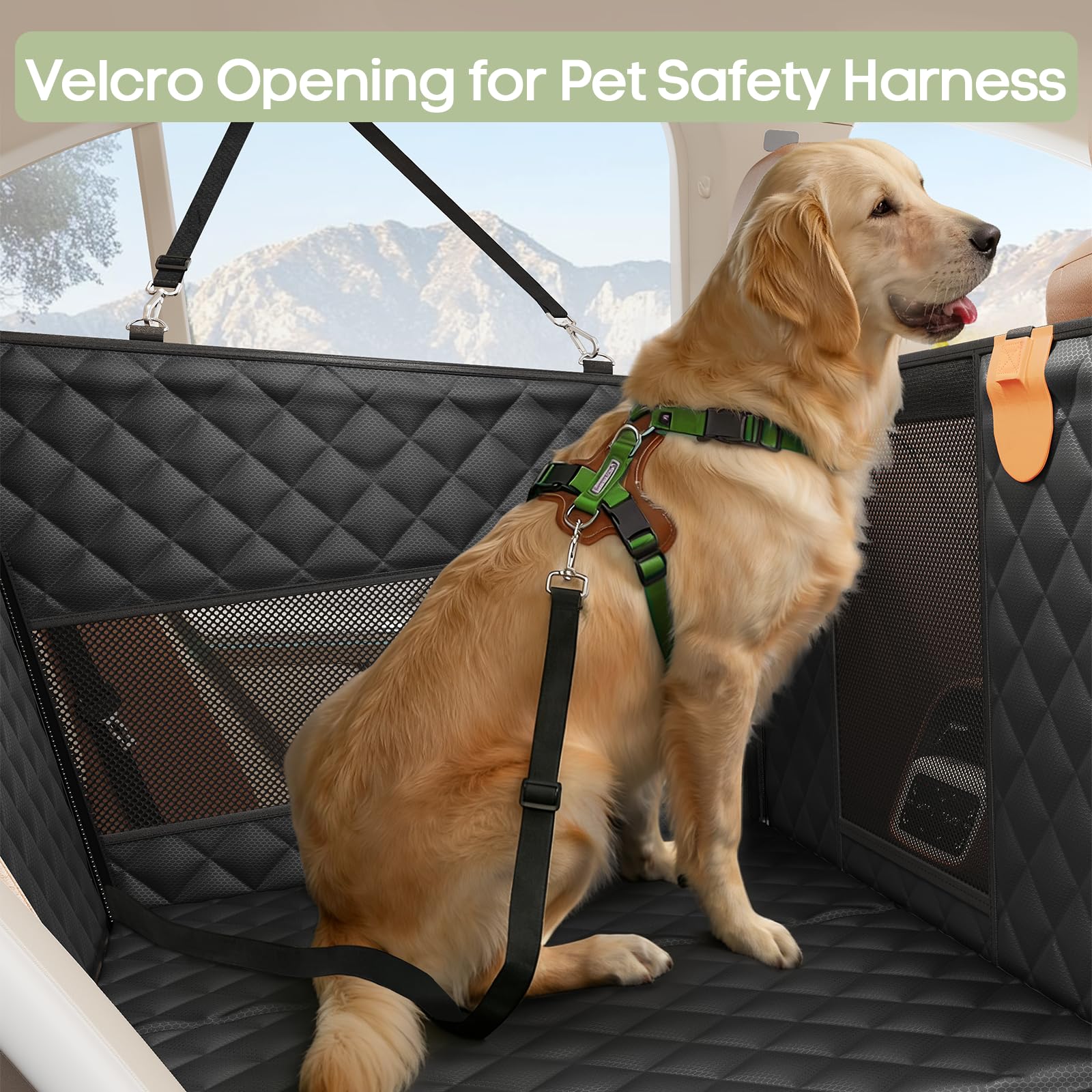 Heeipaw Dog Car Seat Cover – Waterproof Back Seat Pet Car Bed for Large Dogs, Non-Slip Travel Mat for Cars & SUVs