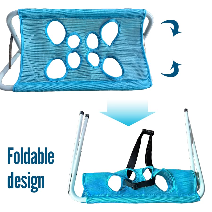 Heeipaw Foldable Pet Bathing Stand, Hands-Free Dog Grooming Support Rack for Cats & Dogs, Home Bathing & Care