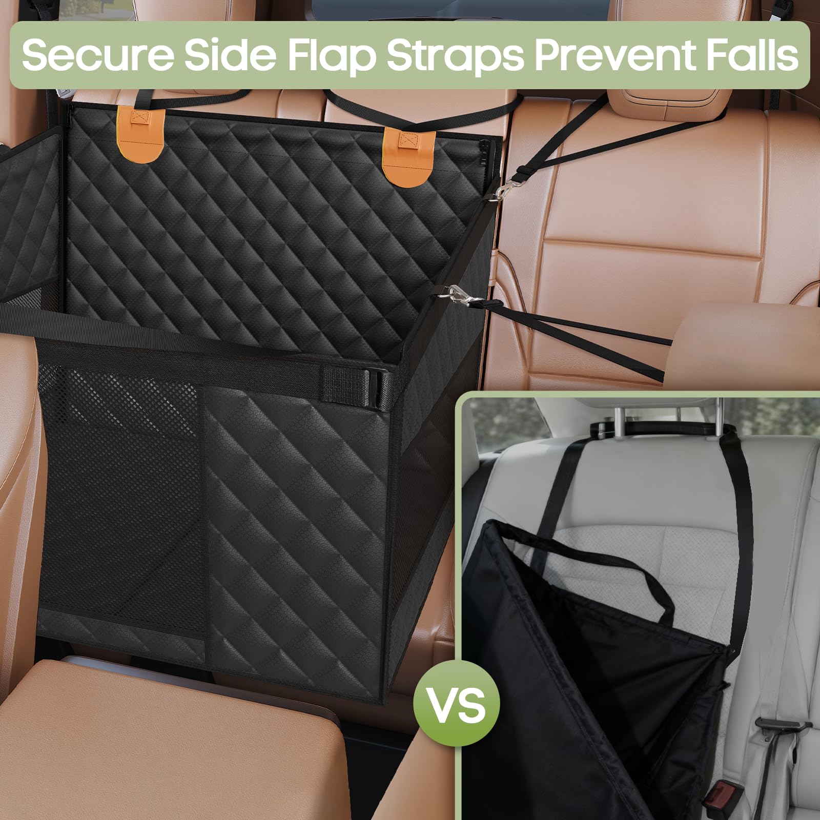 Heeipaw Dog Car Seat Cover – Waterproof Back Seat Pet Car Bed for Large Dogs, Non-Slip Travel Mat for Cars & SUVs