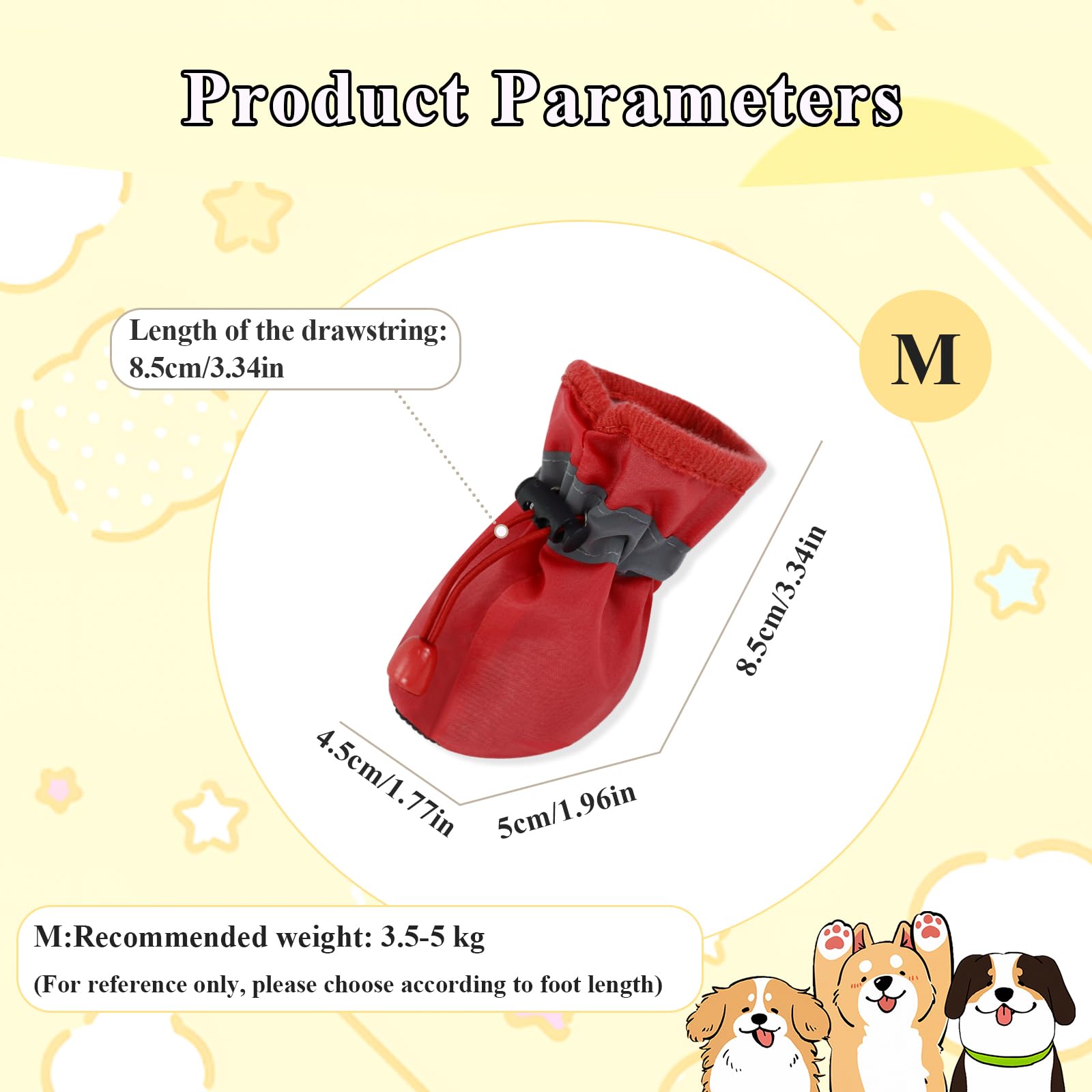Heeipaw Waterproof Dog Boots – Reflective Anti-slip Paw Protection Shoes
