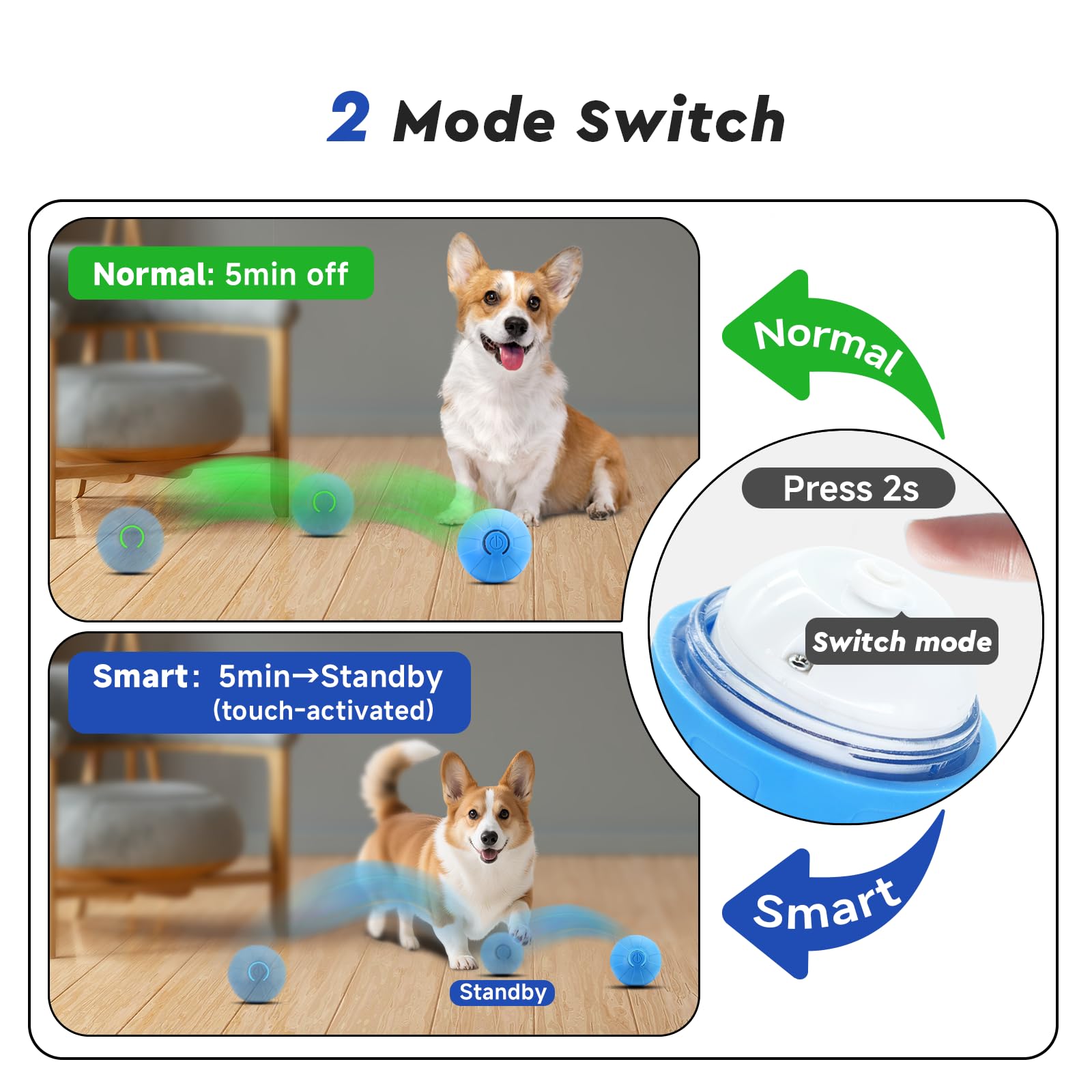 Heeipaw Interactive Cat & Dog Toy Ball, Durable Automatic Teaser Ball, Self-play Smart Pet Toy For Cats And Dogs, Boredom Relief & Iq Training