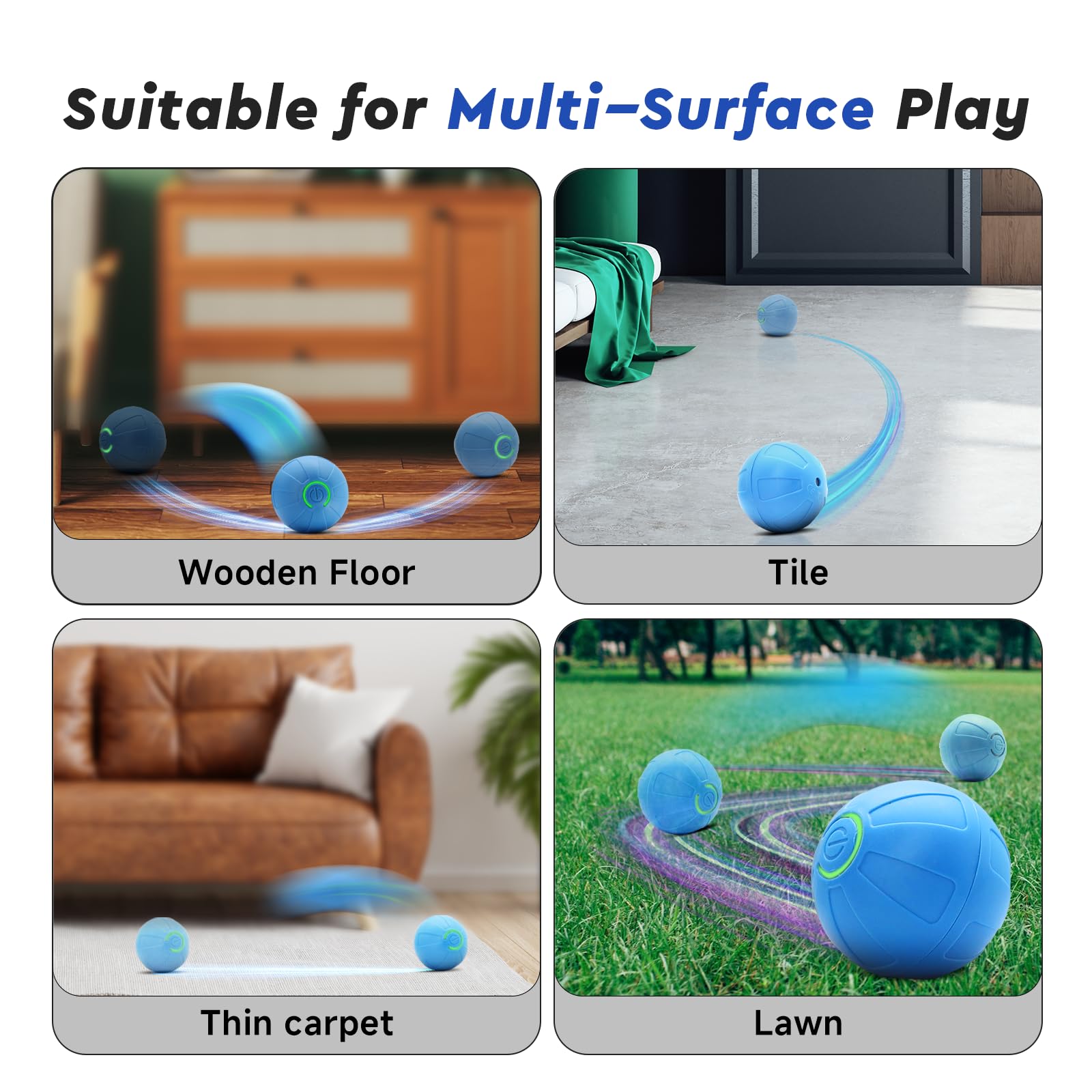 Heeipaw Interactive Cat & Dog Toy Ball, Durable Automatic Teaser Ball, Self-play Smart Pet Toy For Cats And Dogs, Boredom Relief & Iq Training