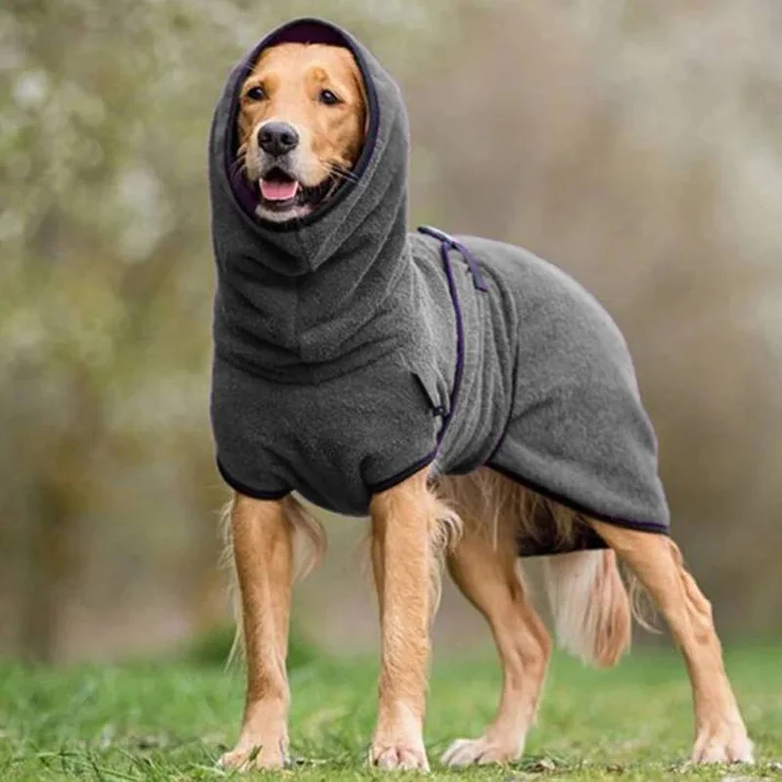 Heeipaw Cozy Fleece Dog Hoodie – Warm Pullover Winter Jacket For Large Dogs, Soft Hooded Pet Apparel For Everyday Adventures