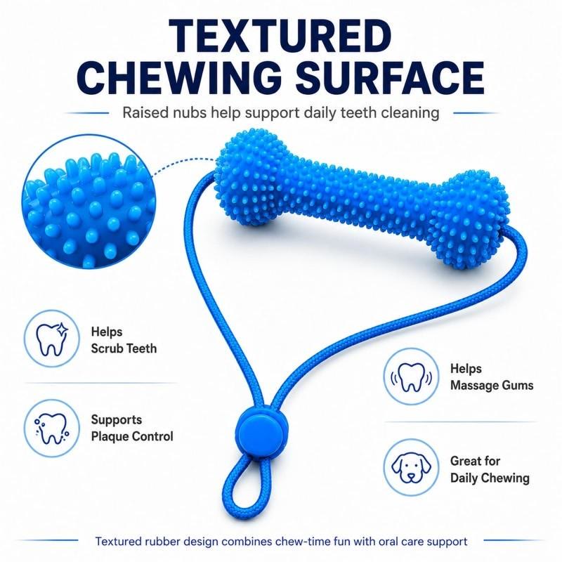 Heeipaw Adjustable neck strap dog tooth cleaning chew stick, tooth cleaning bite stick, made of bite-resistant rubber - image 6