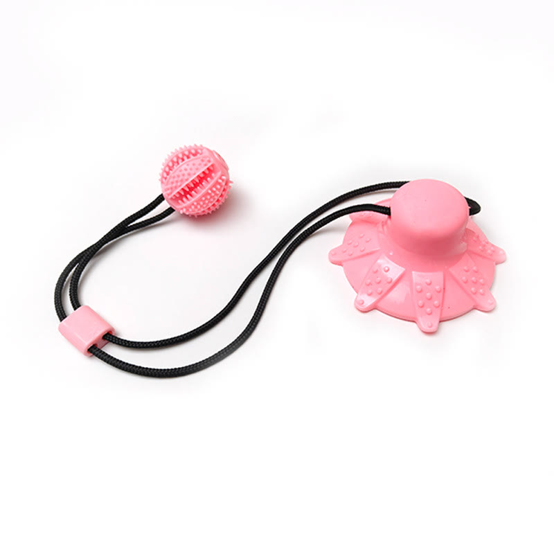 Heeipaw Interactive Suction Cup Treat Toy – Durable Dental Chew Ball For Happy, Healthy Dogs - Pink - 5cm - image 4