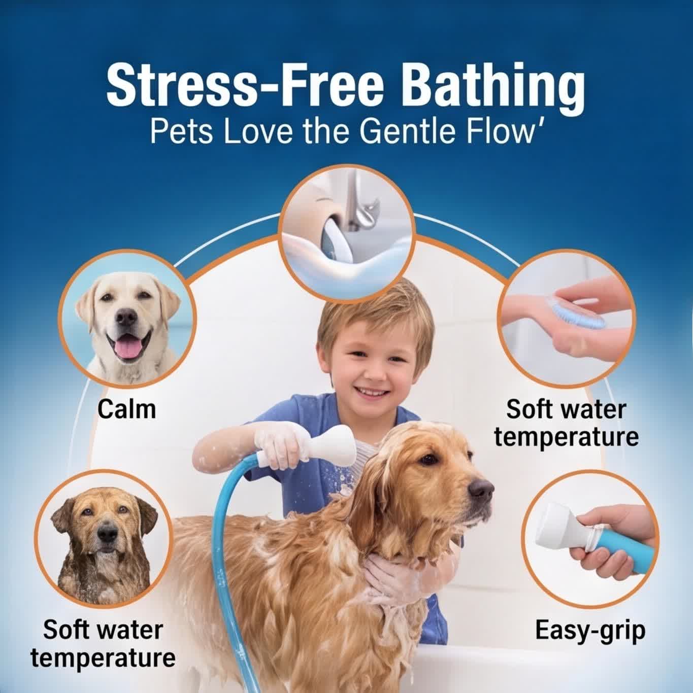 Heeipaw Silicone Pet Shower Hose Attachment, Flexible Dog Bath Sprayer Connector for Easy Grooming & Washing - image 6