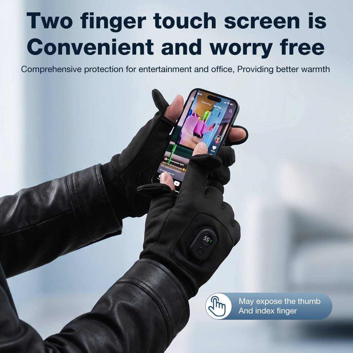 Rechargeable Heated Gloves with Smart Temperature Control – Long Battery Life, Warm Winter Gloves for Office, Gaming & Outdoor A - image 9