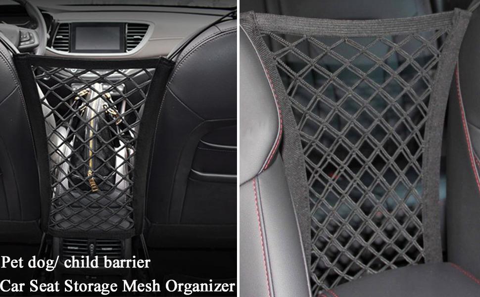 【NewYear2026】11.7*11.7 Inches Fabric & Plastic Dog Car Net Barrier - Auto Safety Mesh Organizer, Stretchable Storage Bag, Easy Installation, Universal for SUVs, Safe for Driving #TikTokShopfalldealsforyou