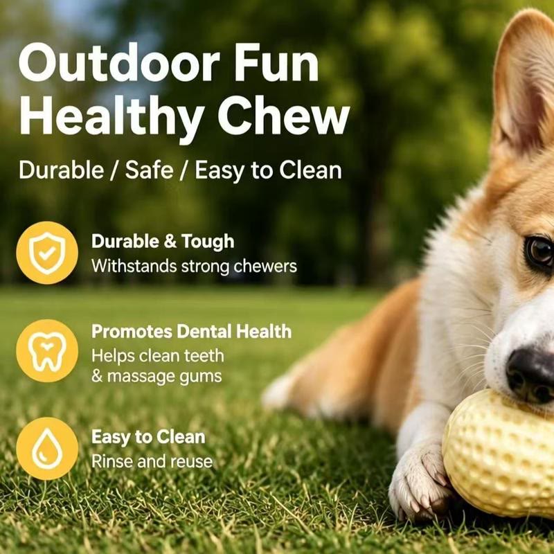 Durable Dog Toy For Heeipaw Chewing, Sound-activated Peanut Shape, Interactive Chew, Long-lasting Design Toy For Dogs' Dental Health & Entertainment, Interactive Tough Chewer - image 5