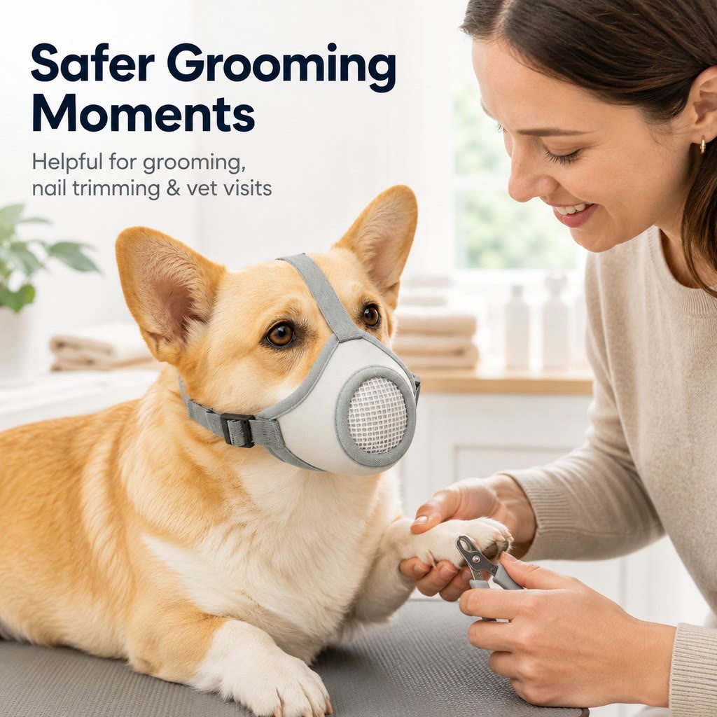 Heeipaw Safeguard Breathable Dog Muzzle – Protective Anti-bite & Anti-lick Muzzle - image 3