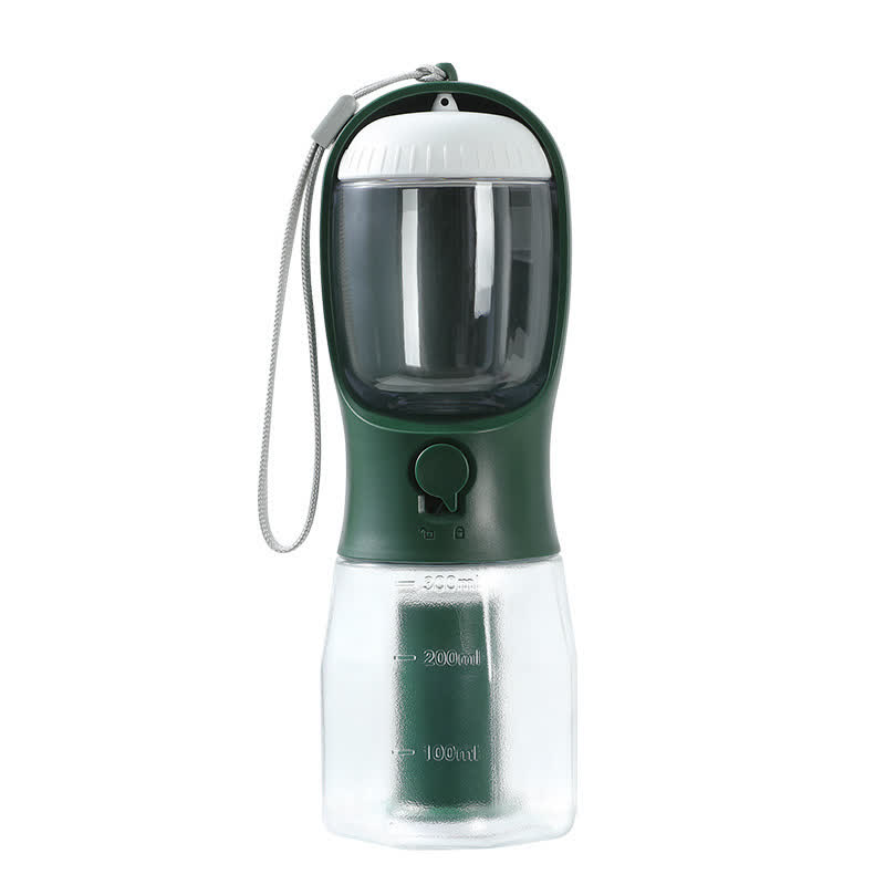 Heeipaw Portable Dog Water Bottle, 3-in-1 Travel Water Dispenser for Dogs & Cats, Leak-Proof Outdoor Pet Hydration Bottle - Dark Green - 300ml - image 8