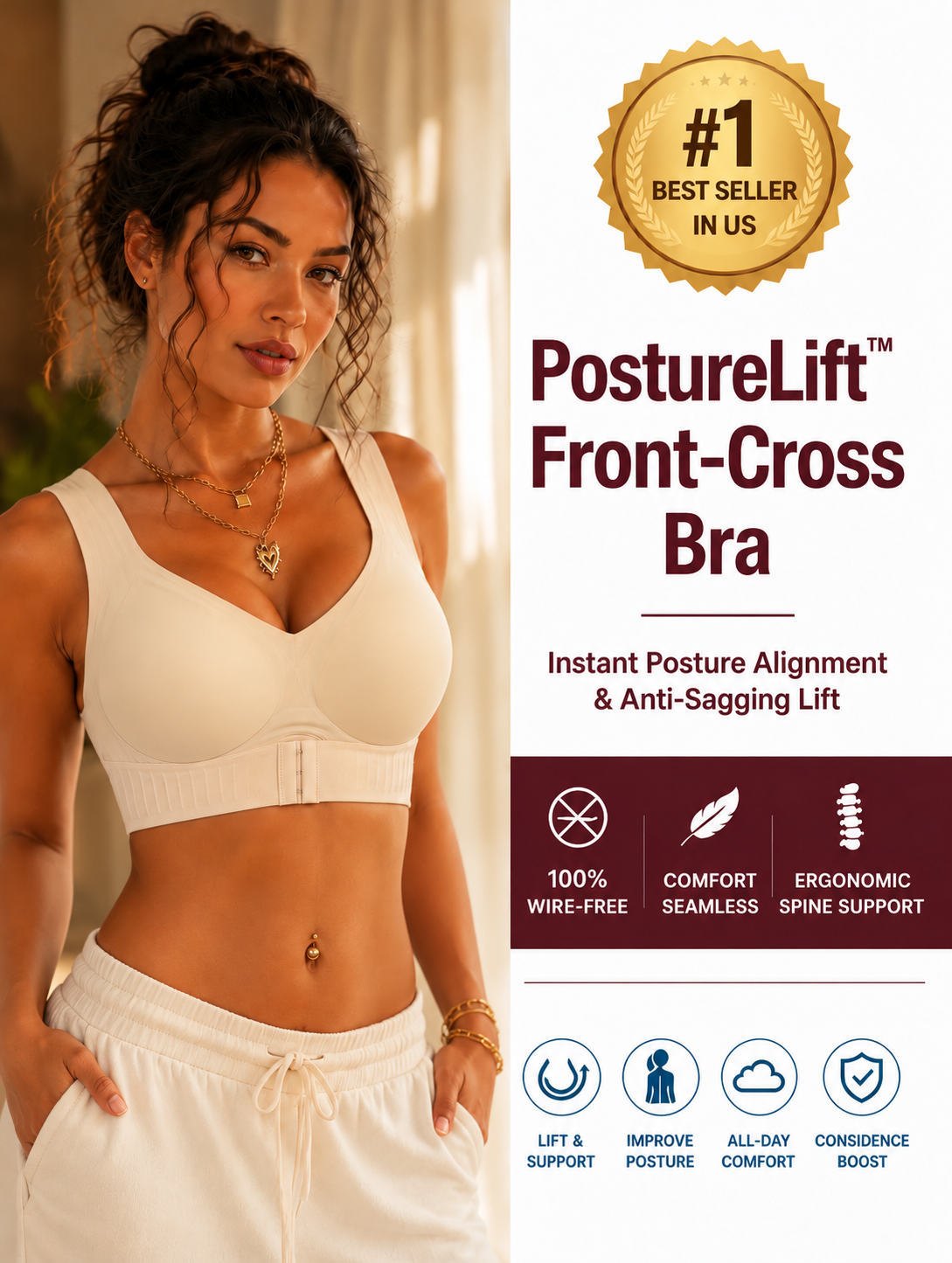 Seamless support bra product detail 1