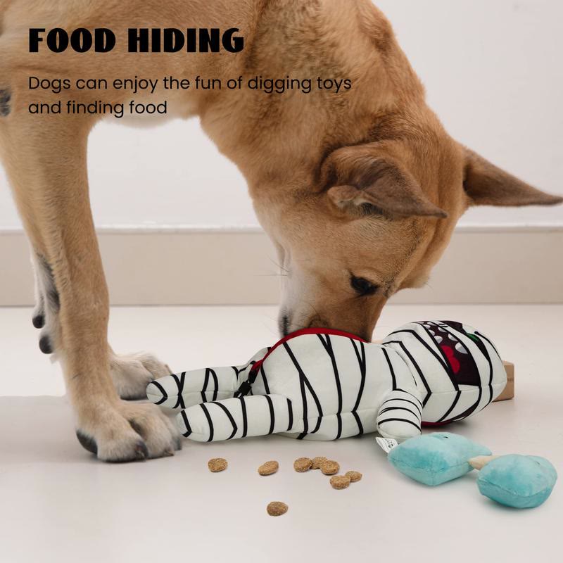 Heeipaw Mummy Plush Dog Toy, Interactive Hide-and-Seek Treat Puzzle with Squeaker for Cats & Dogs, Halloween Enrichment Toy for  - image 7