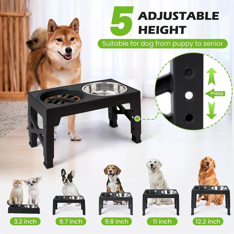 Heeipaw Adjustable Raised Dog Bowl Set – Stainless Steel Double Bowls For Food & Water - image 6