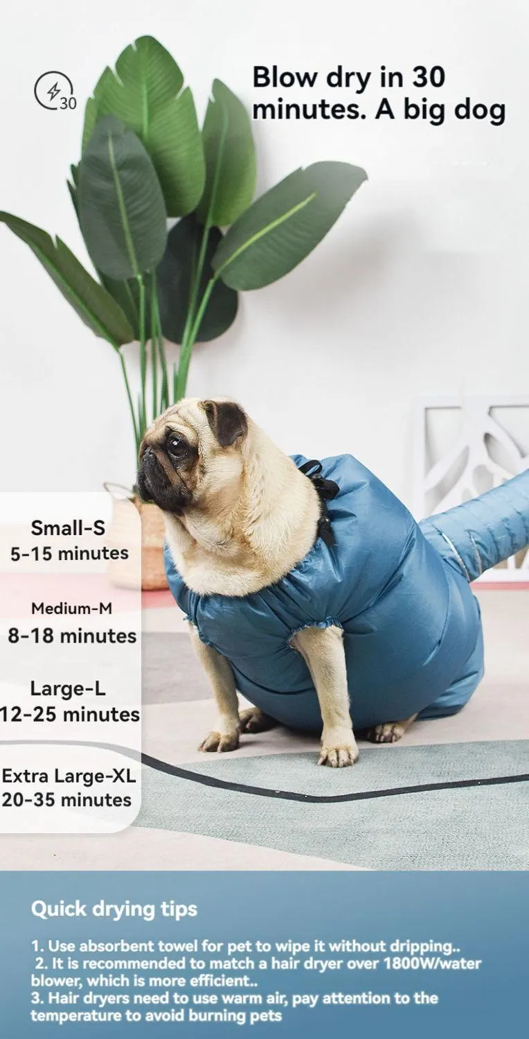 Dog drying bag sizes