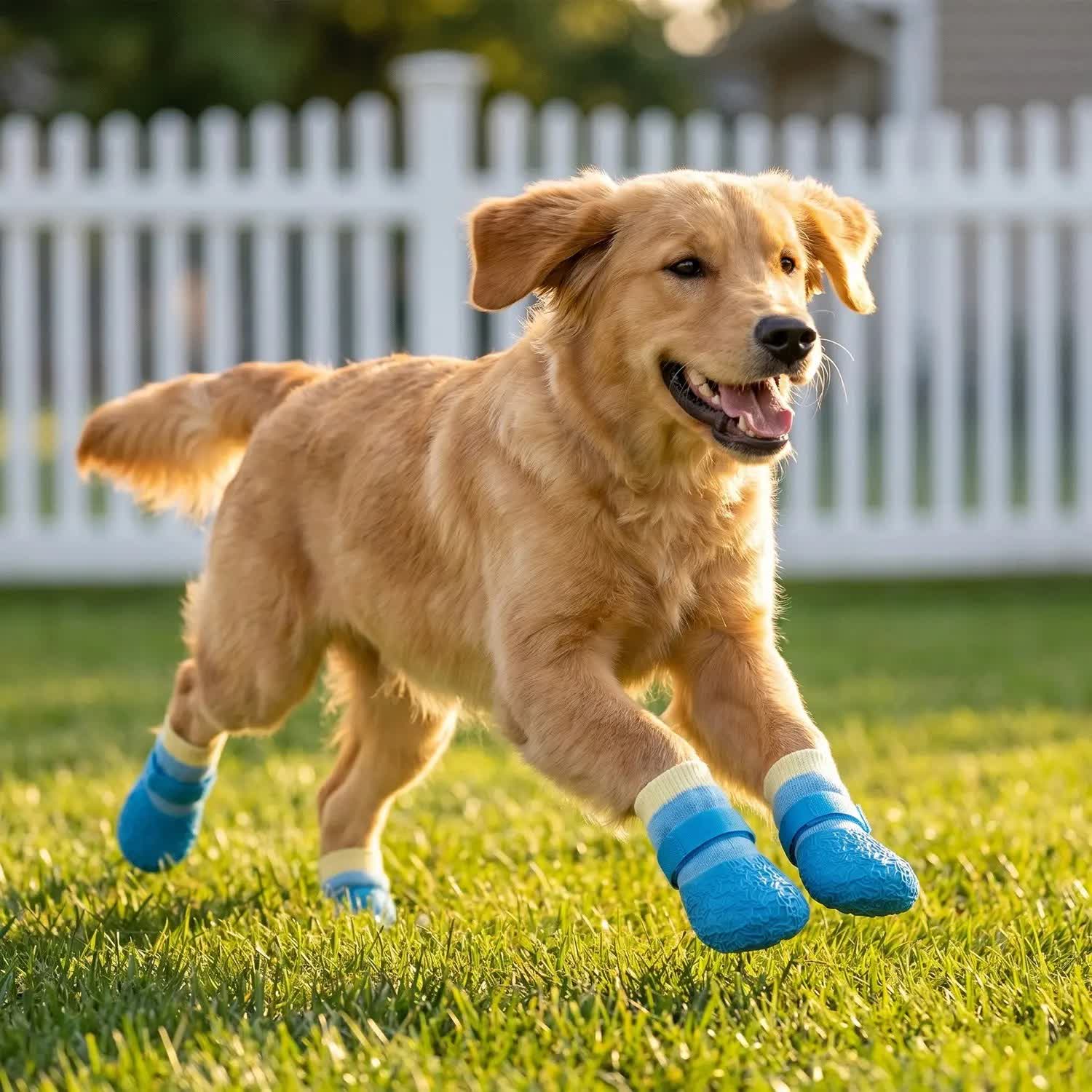 Heeipaw 4-Pair Set Waterproof Dog Boots, Silicone Anti-Slip Wear-Resistant Pet Shoes Puppy Shoes for Outdoor Sports, Protective  - image 5