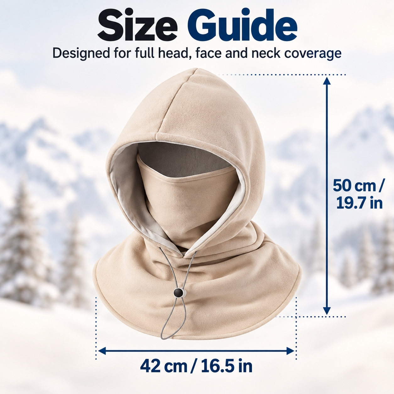Winter fleece hood face cover and neck warmer product detail 10