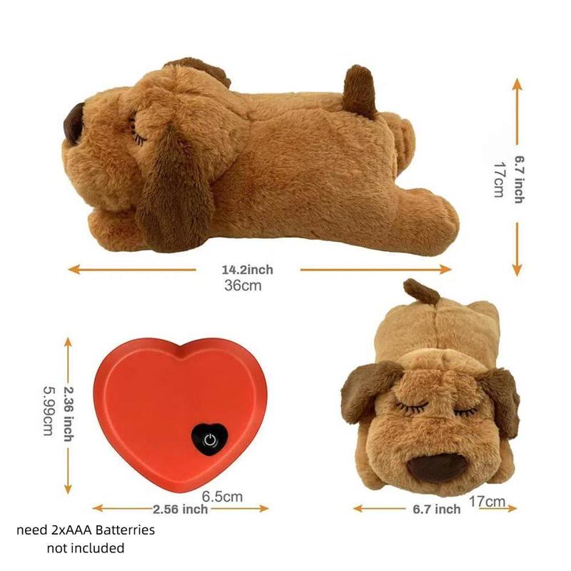 Heeipaw Heartbeat Puppy Toy – Cozy Plush Companion For Comfort, Play & Relaxation，2xAAA Batteries(Not included) - image 6