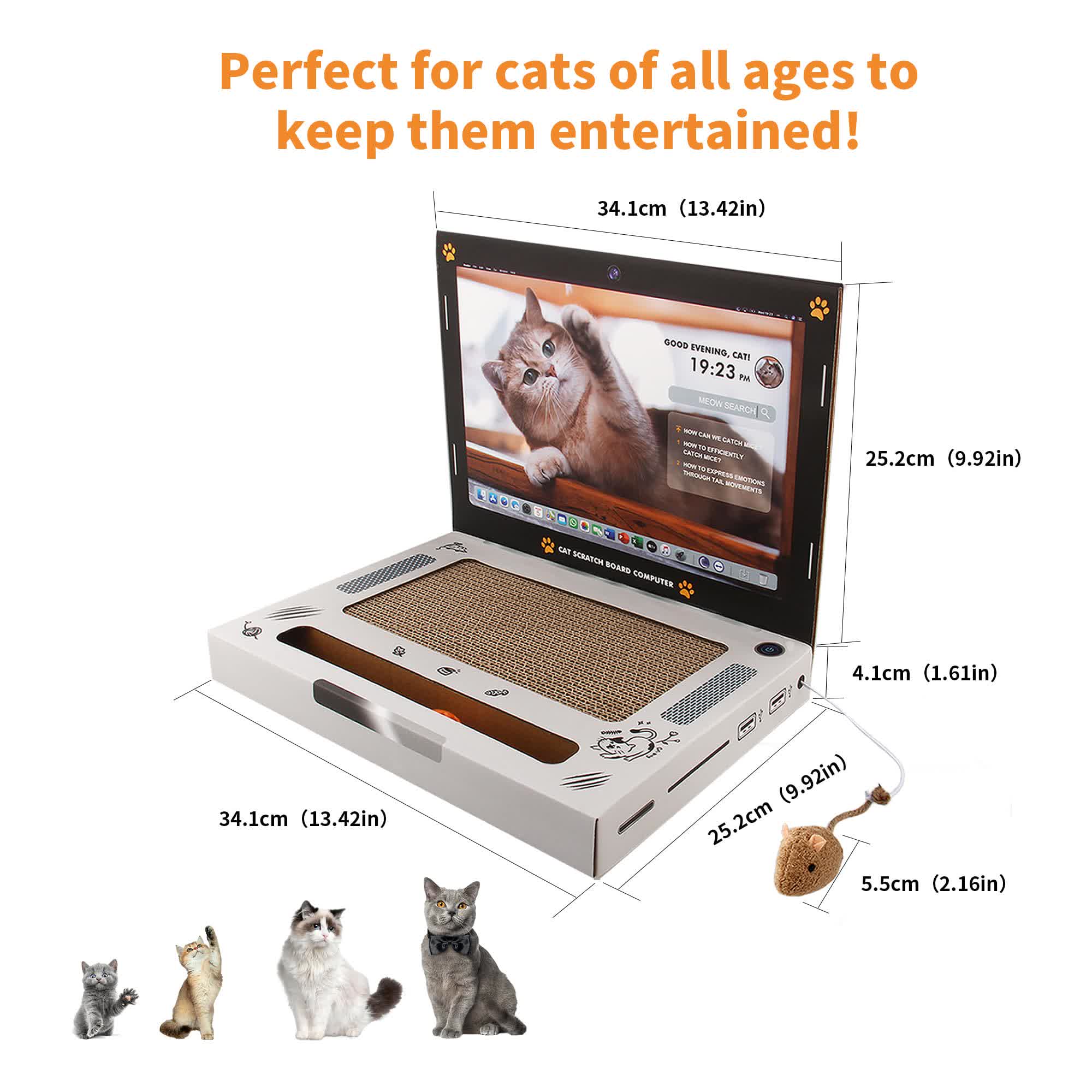 Heeipaw Foldable Cat Scratcher Toy, Premium Corrugated Cardboard Scratch Pad for Happy Indoor Cats - image 5