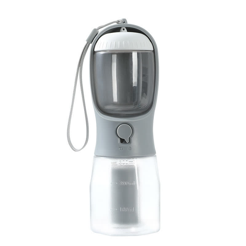 Heeipaw Portable Dog Water Bottle, 3-in-1 Travel Water Dispenser for Dogs & Cats, Leak-Proof Outdoor Pet Hydration Bottle - Grey - 300ml - image 9
