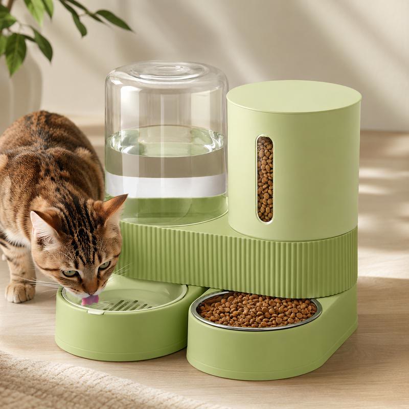 Heeipaw Automatic Pet Feeder & Water Dispenser – Large Capacity Food Storage with Separate Food & Water Bowls for Dogs and Cats - 2 Pack - Green - image 6