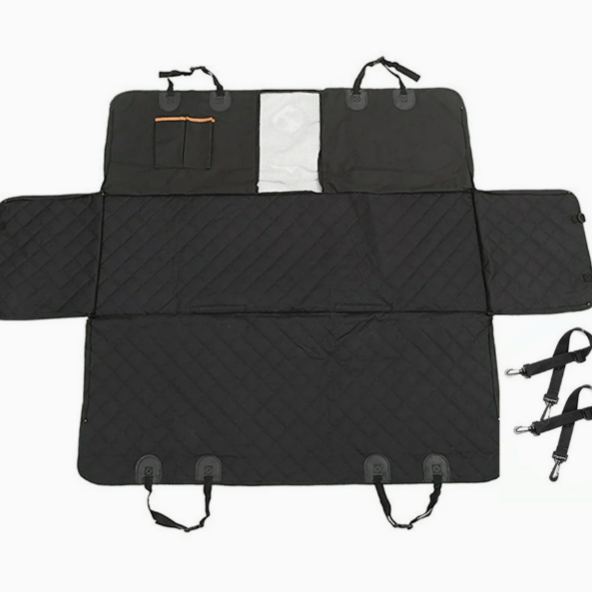 Heeipaw Waterproof Dog Car Seat Cover, Thick Oxford Fabric Back Seat Pet Mat, Dirt-resistant Travel Bed For Dogs, Outdoor Vehicle Protection Pad - Center Mesh Opening with Storage Pocket (All Quilted) - image 3
