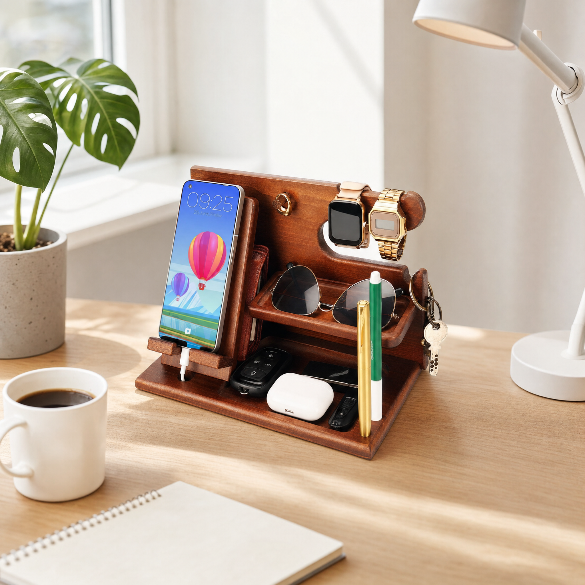Wooden Multi-Device Charging Station