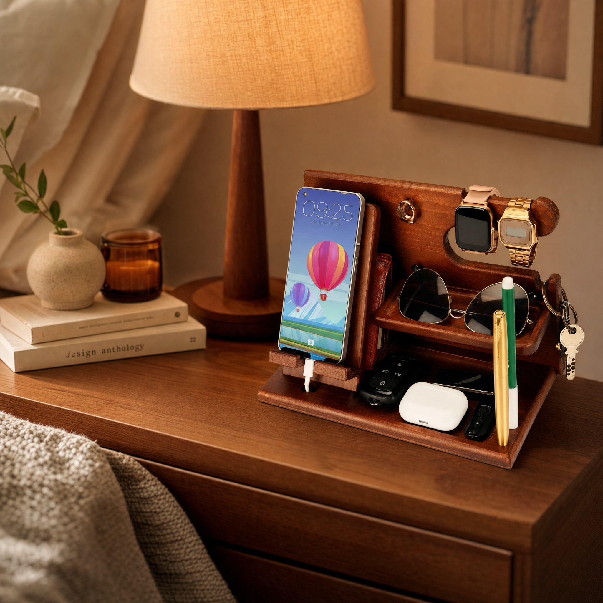 Wooden Multi-Device Charging Station