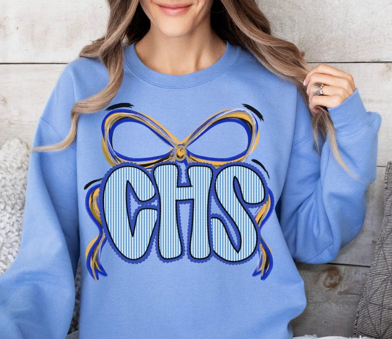 Custom Bow Monogram Sweatshirt Personalized School Spirit Apparel