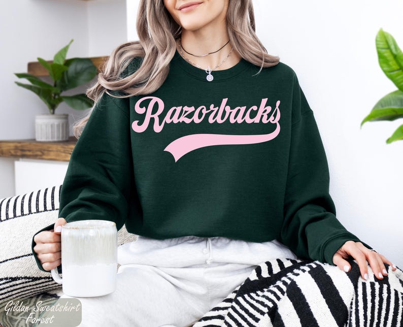 Custom Tail Sweep Mascot Sweatshirt Retro Cursive Game Day Crewneck