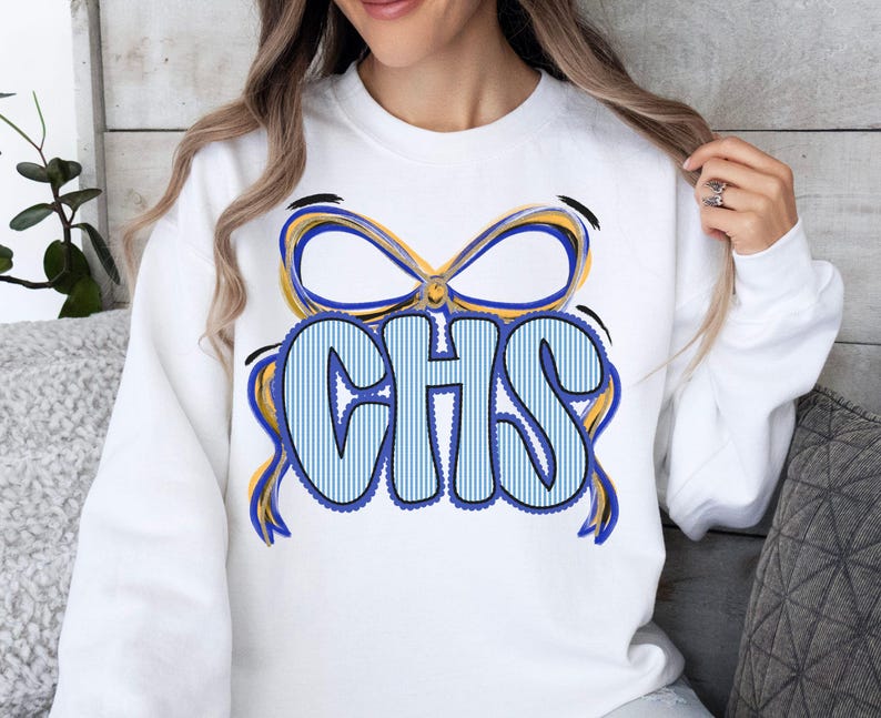 Custom Bow Monogram Sweatshirt Personalized School Spirit Apparel