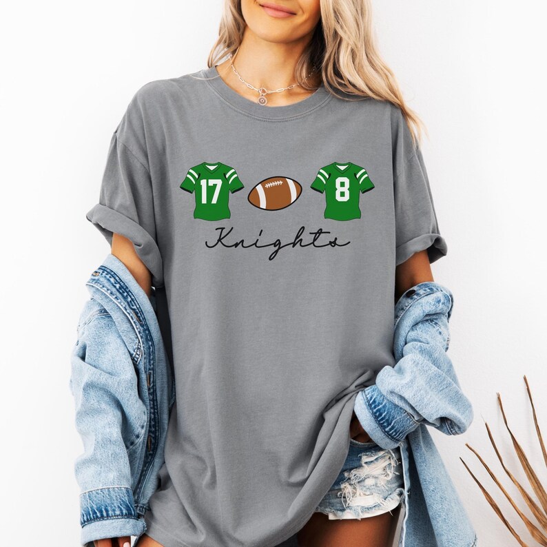Custom Football Jersey Number T Shirt Personalized Game Day Team Mascot Shirt