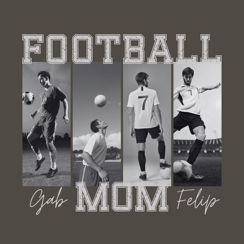 Custom Photo Sports Mom Sweatshirt Personalized Player Picture Collage Game Day Custom Name Apparel