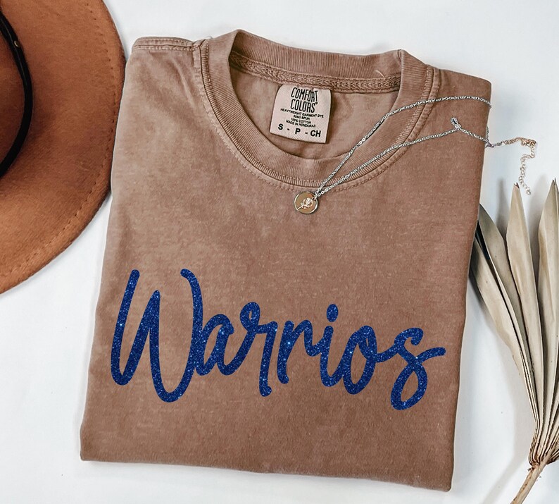 Custom Glitter Mascot Name Sweatshirt Shimmer Script Game Day Crewneck
