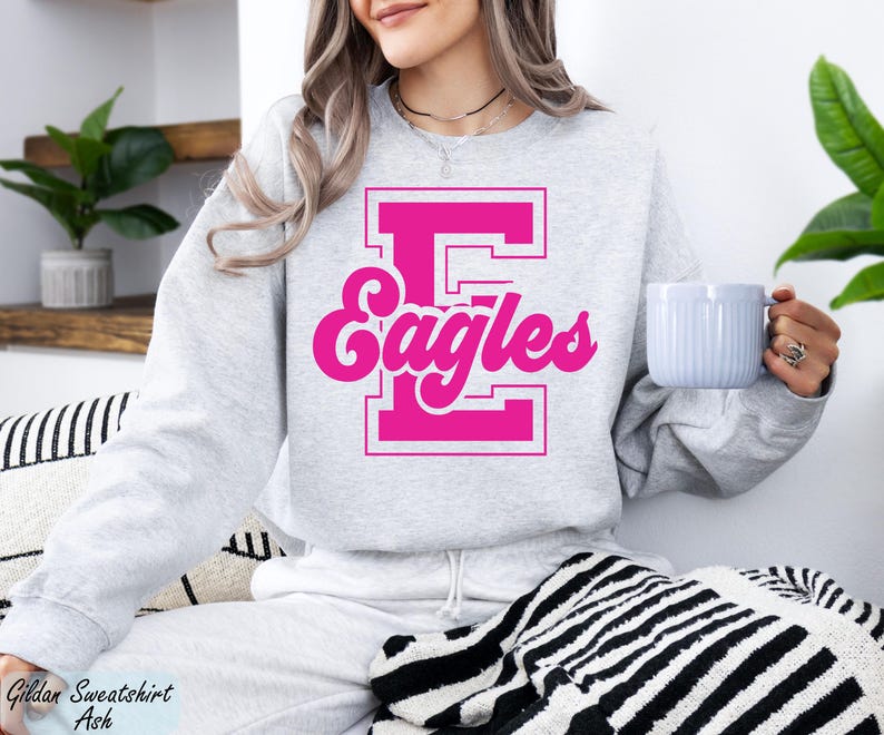 Custom Varsity Initial Mascot Sweatshirt Groovy Cursive Team Game Day Crewneck