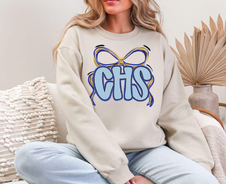 Custom Bow Monogram Sweatshirt Personalized School Spirit Apparel
