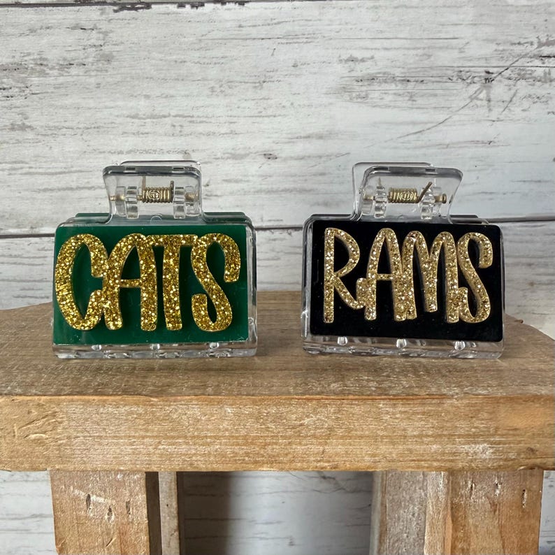 Custom Team Name Hair Claw Clip, Personalized Sports Hair Clip, Game Day Team Spirit Accessory