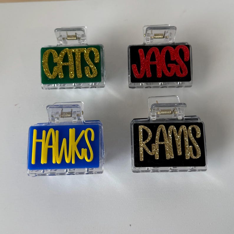 Custom Team Name Hair Claw Clip, Personalized Sports Hair Clip, Game Day Team Spirit Accessory