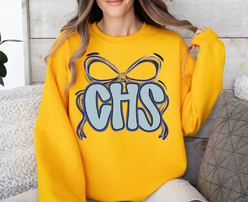 Custom Bow Monogram Sweatshirt Personalized School Spirit Apparel