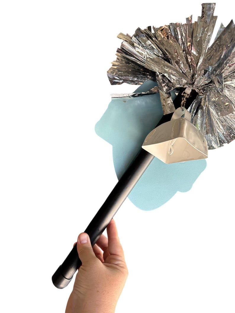 Custom Football Shield Pom Pom Spirit Stick, Personalized Name Cheer Game Day Hand Pom Pom Baton