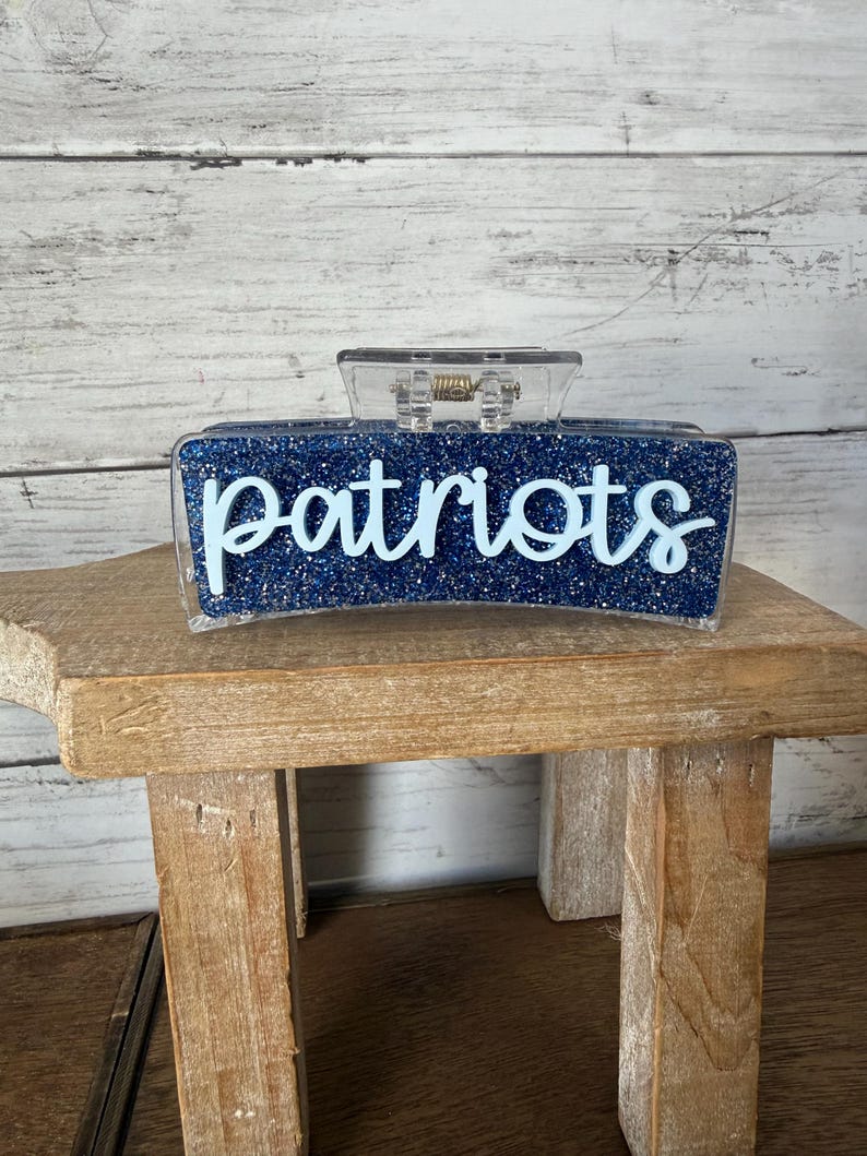 Custom Team Name Hair Claw Clip, Personalized Sports Hair Clip, Game Day Team Spirit Accessory