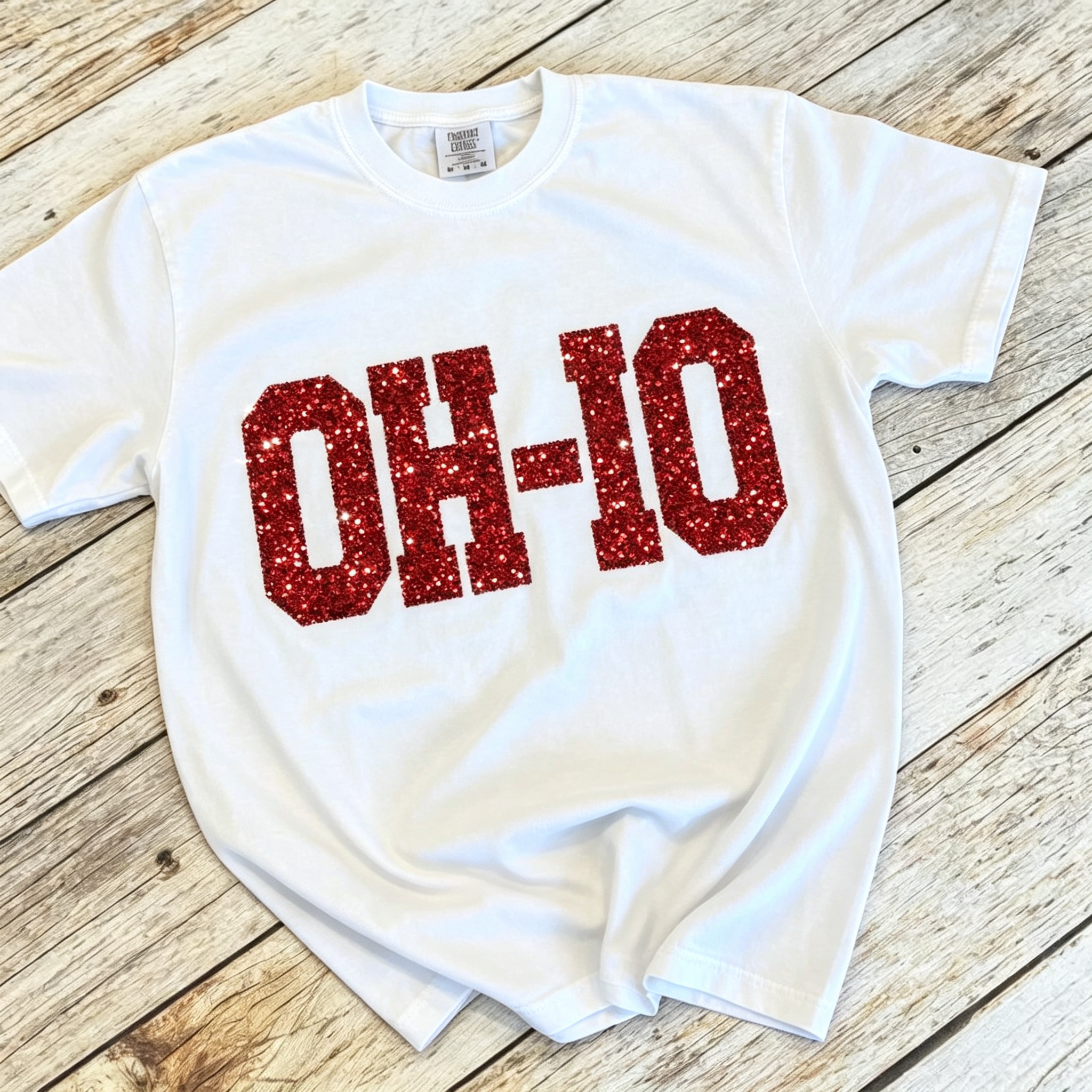 Custom Football Stadium Team Sequin Letters Crewneck Sweatshirt, Shimmer Jersey Letter Stadium Sweatshirt