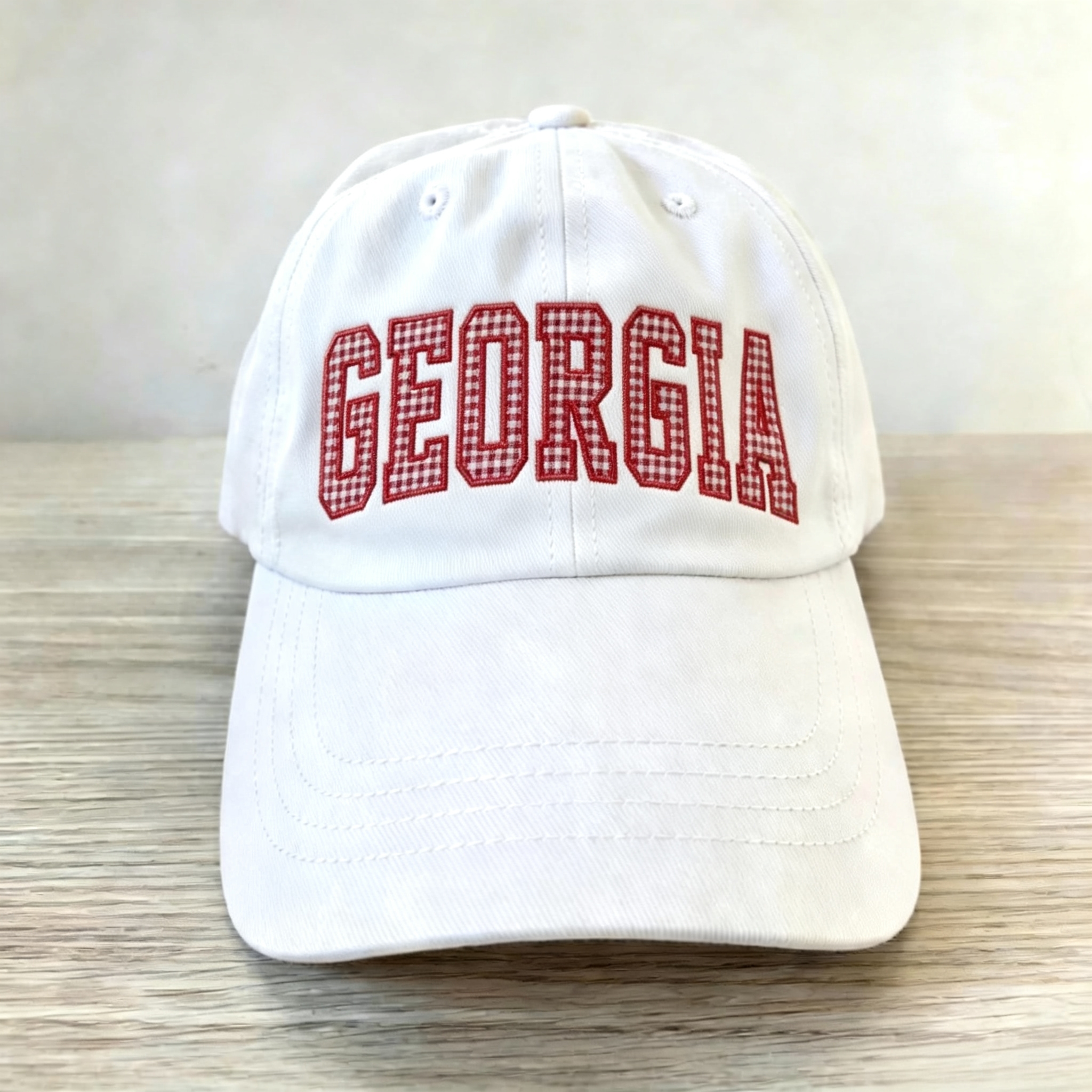 Custom Patchwork Fabric Embroidered Hat Team and School Name Applique Varsity Letters