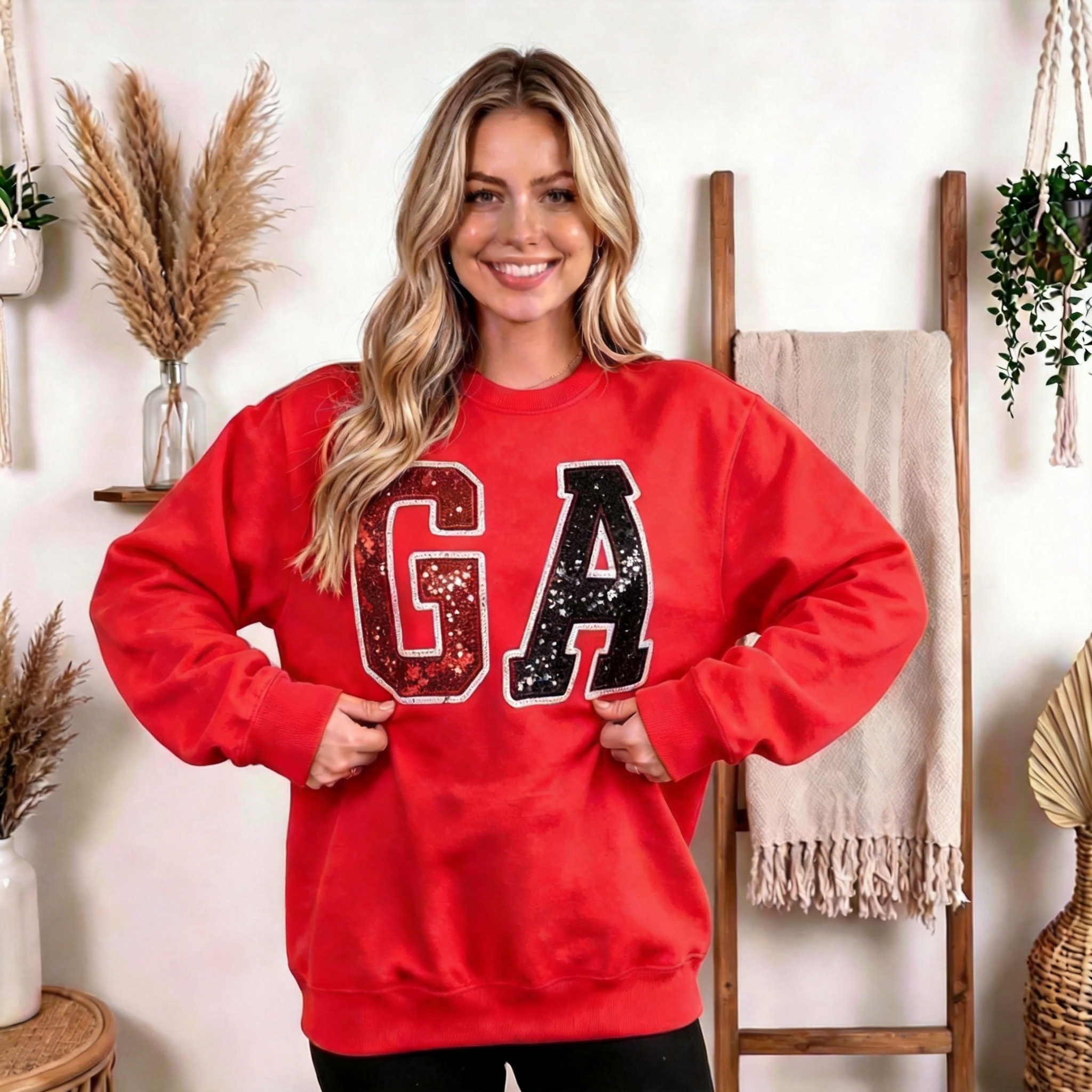 Custom Sequin Letter Sport Sweatshirt