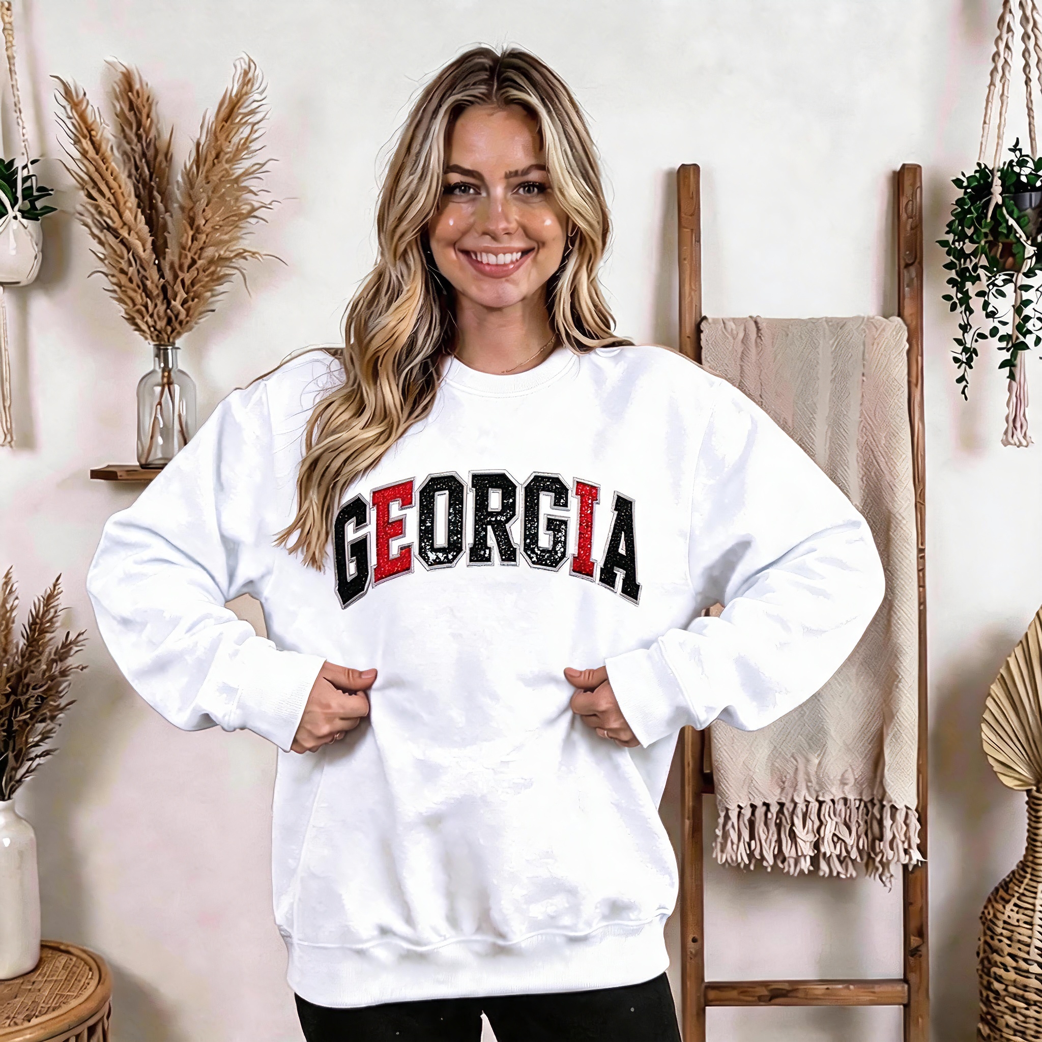 Custom Sequin Letter Sport Sweatshirt