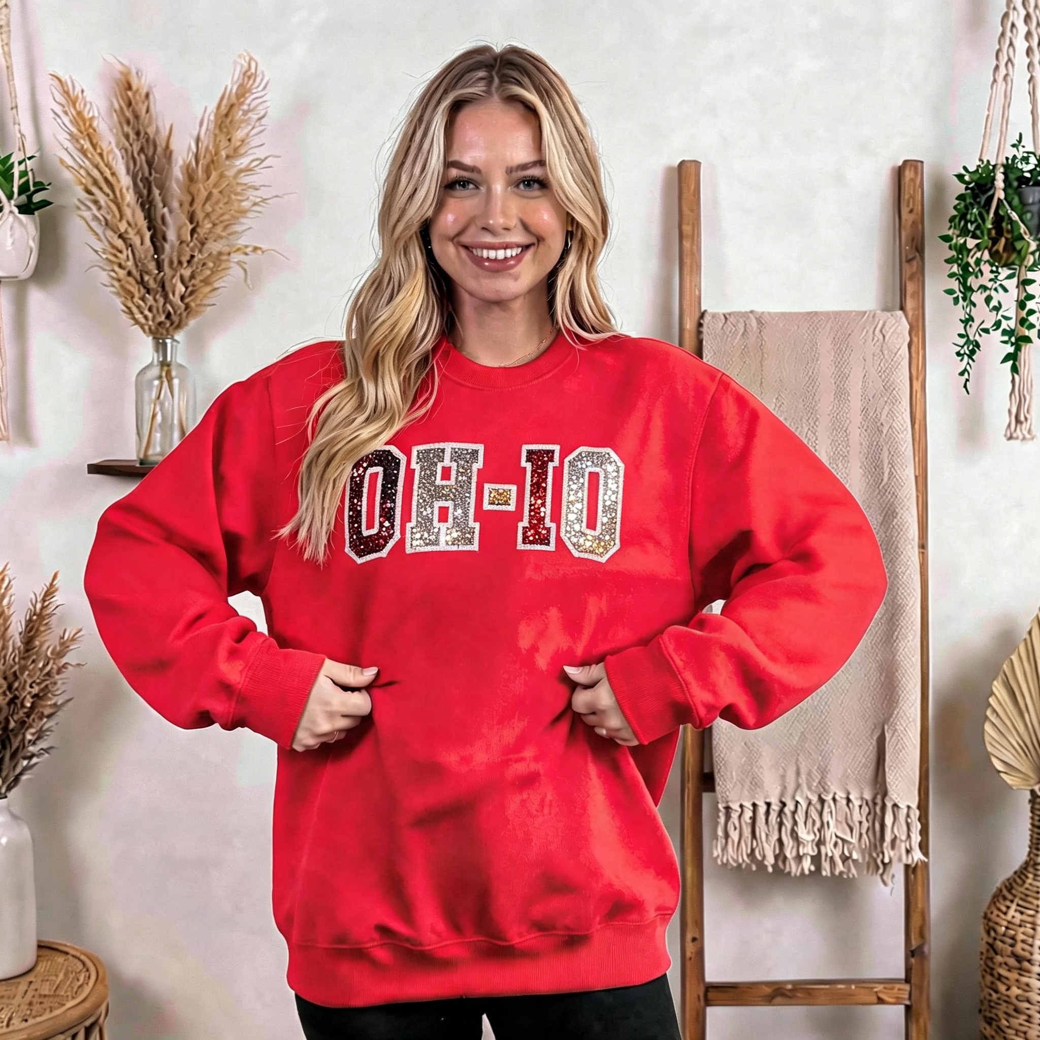 Custom Sequin Letter Sport Sweatshirt
