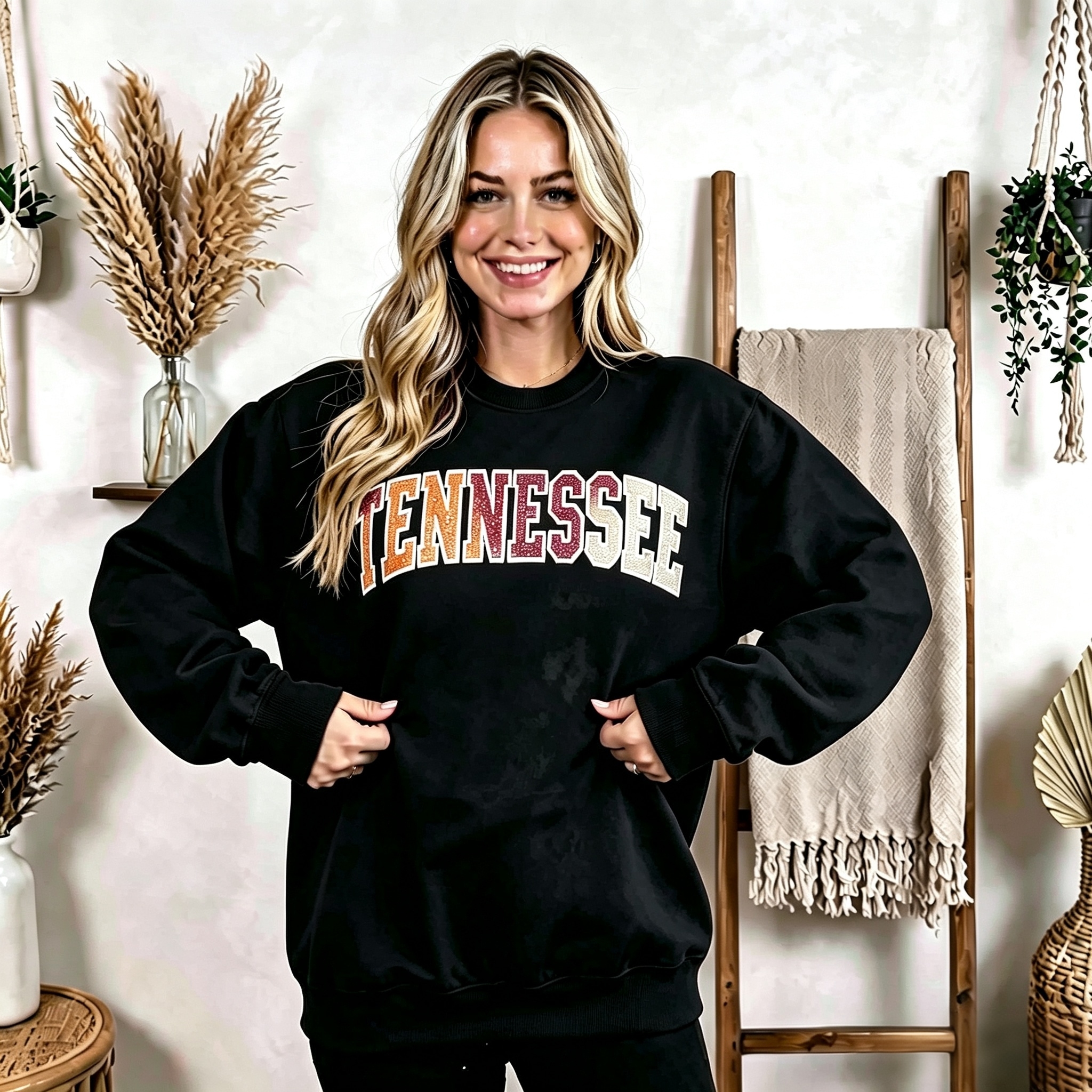 Custom Sequin Letter Sport Sweatshirt