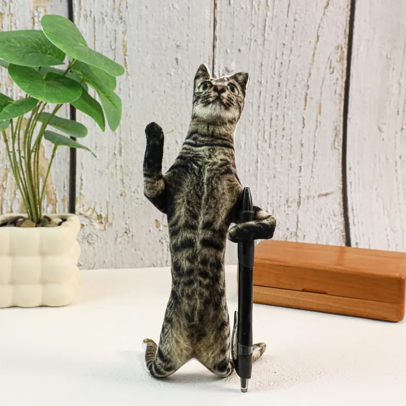 Custom Pet Photo Bendable Plush Doll, Personalized Dog Cat Re-Poseable Funny Pet Portrait Figurine