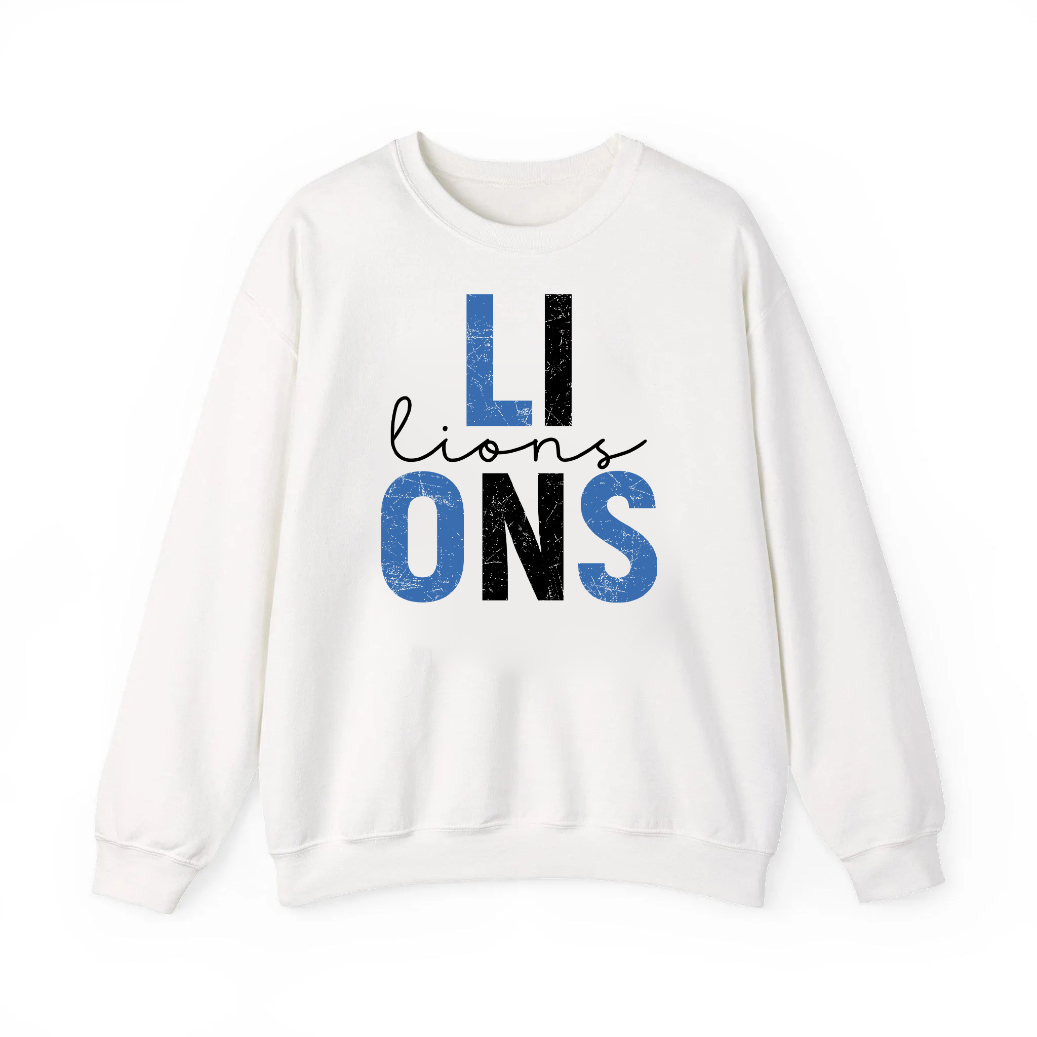 Custom Football Team Name Sweatshirt Distressed Block Letter Game Day Crewneck