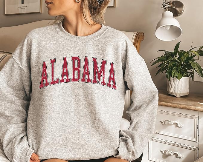 Custom Collegiate Arch Team Sweatshirt Vintage Distressed Game Day Crewneck
